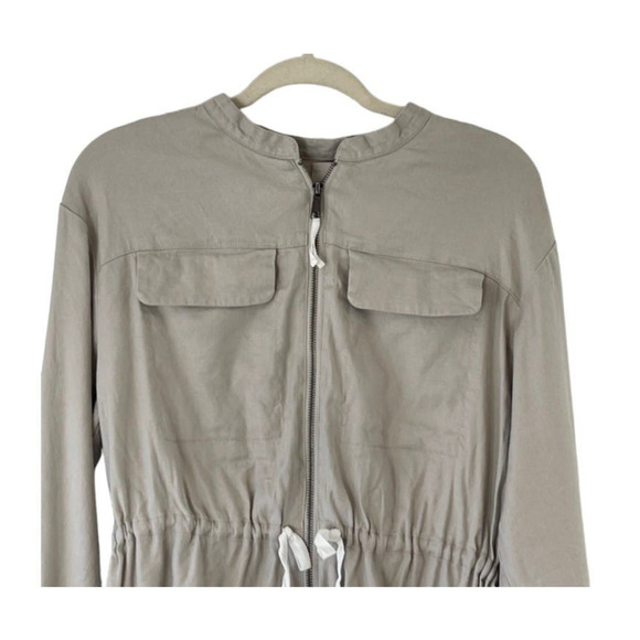 Anthropologie Maeve Aviator Jacket with Cinched Waist, Color Beige, Size Medium - Picture 6 of 14